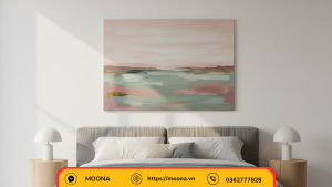 Tranh canvas treo đầu giường – Chủ đề bình yên và màu sắc dịu nhẹ
