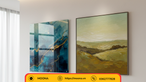 “Tranh tráng gương phản chiếu ánh sáng sang trọng”