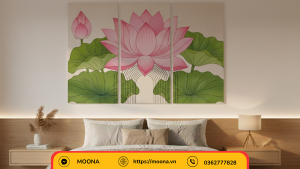 Tranh in vải bố phòng ngủ canvas treo trên đầu giường