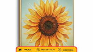 Tranh canvas hoa hướng dương canvas thể hiện năng lượng tích cực, trang trí nội thất theo xu hướng mới.