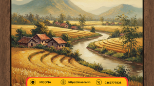 Tranh canvas đồng quê | Phong cảnh đồng quê yên bình