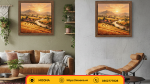 Tranh canvas đồng quê | Tranh đồng quê trong phòng hiện đại