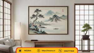 Tranh treo tường kiểu Nhật trang trí phòng khách