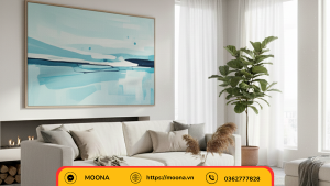 Tranh canvas treo tường phòng khách – Tranh ngang phía trên sofa