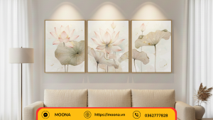 Tranh canvas hoa sen dưới ánh sáng